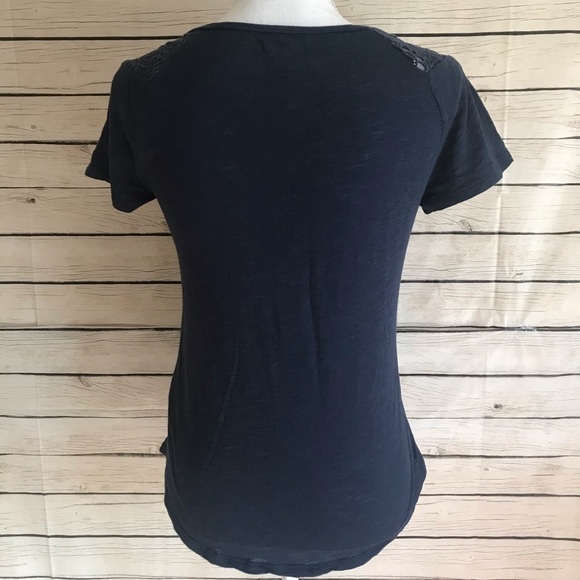 Lucky Brand Knitwear Navy Blue Crocheted Top - Picture 3 of 8